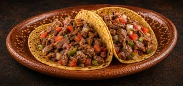 Tacos de bistec a la mexicana